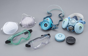 放射性汚染防護マスク・防じん眼鏡のイメージ